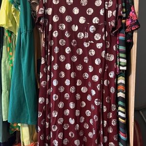 Maroon Polka Dot Dress
